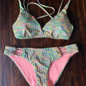 Multicolor Striped Bikini Set Isabella Rose, SZ L, NWT